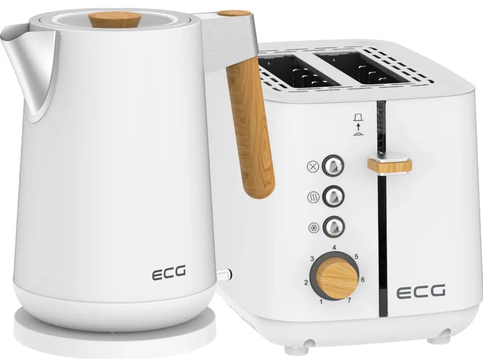 ECG RK 1768 Strix Timber White rýchlovarná kanvica
