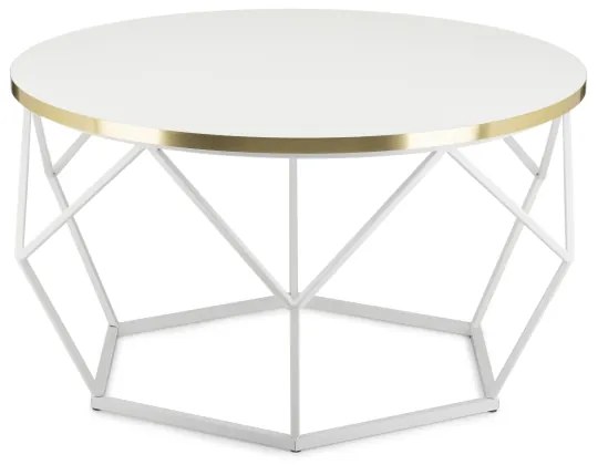 Konferenčný stolík DIAMOND 40x70 cm zlatá/biela