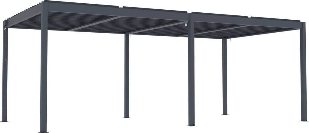 Hliníková bioklimatická pergola s lamelami BestBerg BBP-18G / 600 × 304 × 218 cm / sivá
