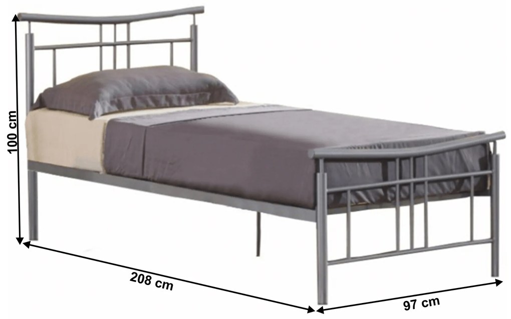 Jednolôžková posteľ 90 cm Daija 90 (matná strieborná). Vlastná spoľahlivá doprava až k Vám domov. 1065237