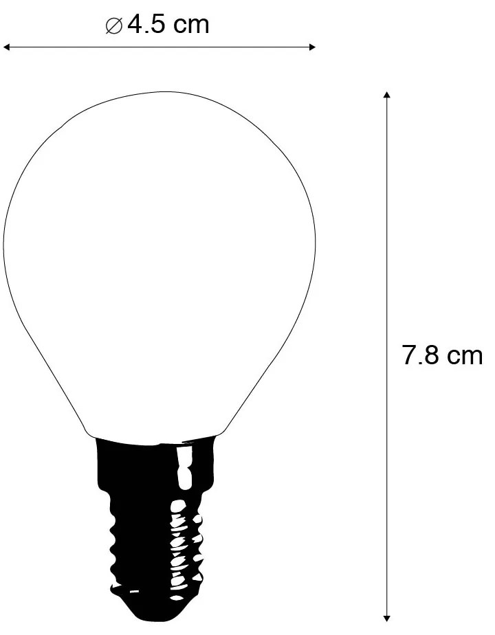 Sada 5 LED žiaroviek E14 Filament P45 4W 470 lm 2700K