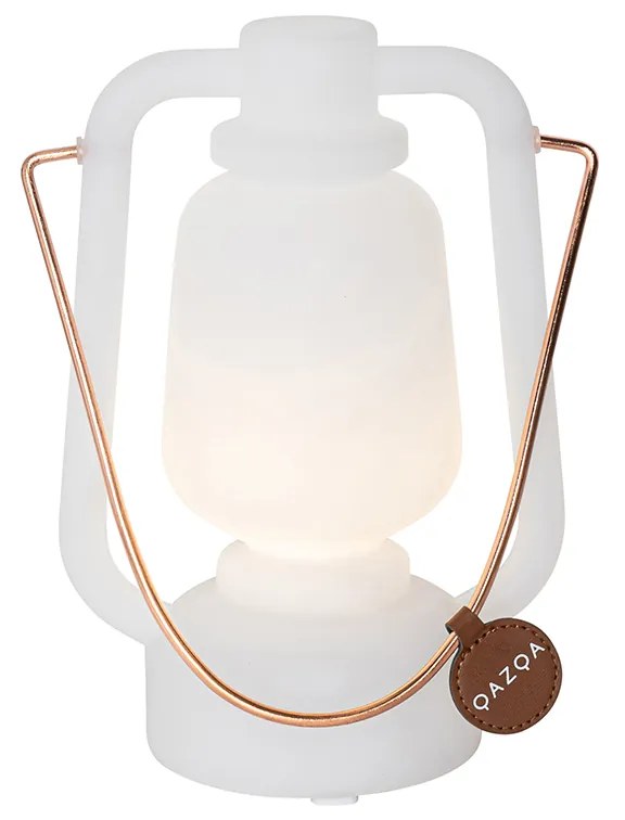 Stolná lampa nabíjateľná 22 cm IP44 biela - Storm Mini