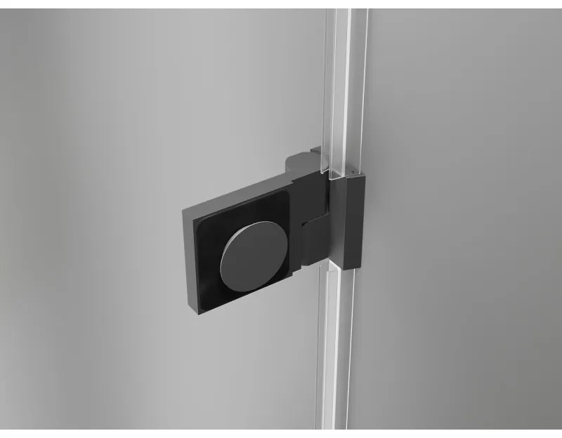 Mexen Lunar-B, výklopný sprchový kút ľavý 75 x 70 cm, 8mm číre sklo, grafitový profil, 832-075-070-95-00-L