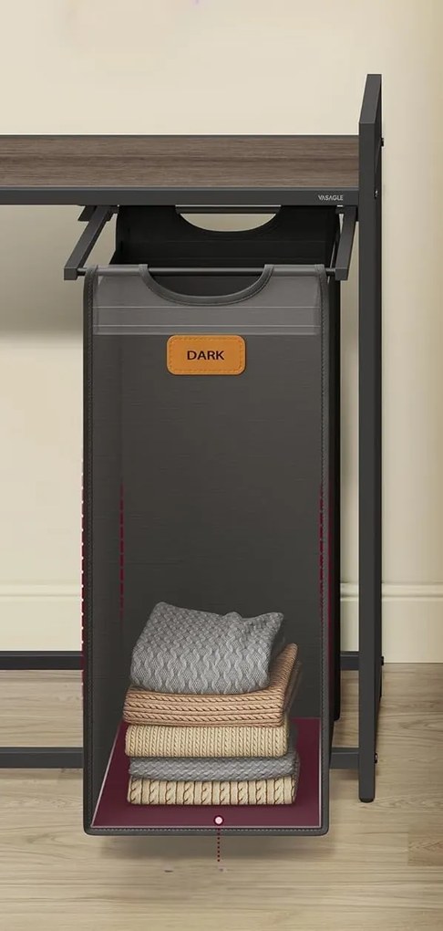 Kôš na bielizeň Vasagle Asas 150 l čierny/šedý/hnedý