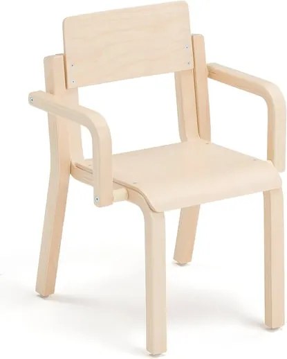Detská stolička DANTE, s podrúčkami, výška 310 mm, breza