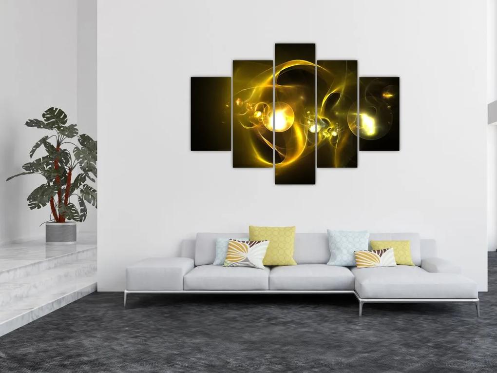 Abstraktný obraz žltých gulí (150x105 cm)