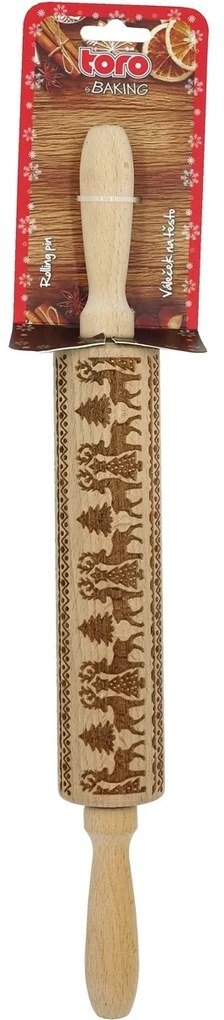 Toro Drevený valček s dekorom Sob, 38 cm