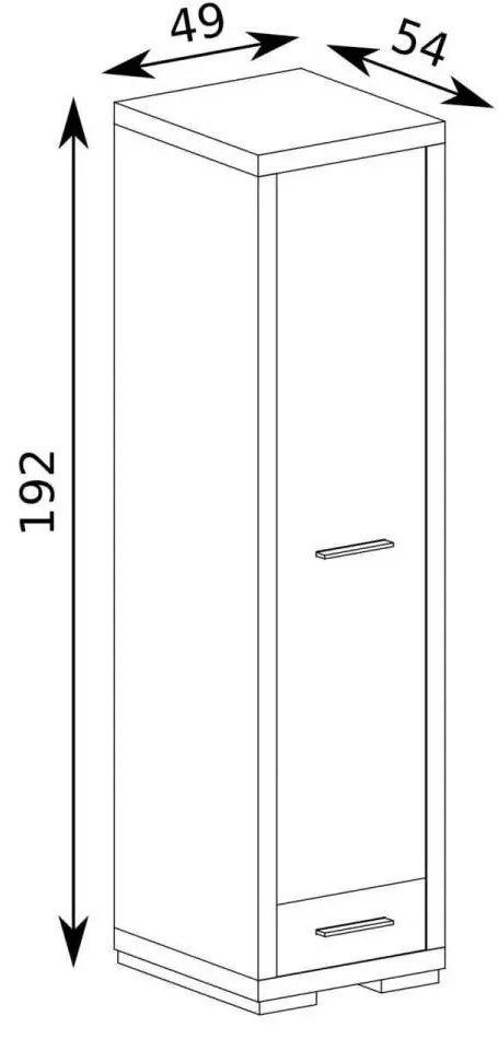 Šatníková skriňa Vega 36 (dub santana svetlý). Akcia -19%. Vlastná spoľahlivá doprava až k Vám domov. 1055481