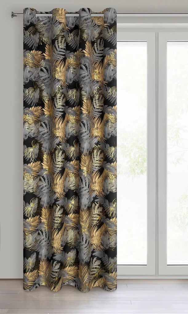 ZATEMŇOVACÍ ZÁVES NA KRÚŽKOCH BALI 140X250 CM LISTY