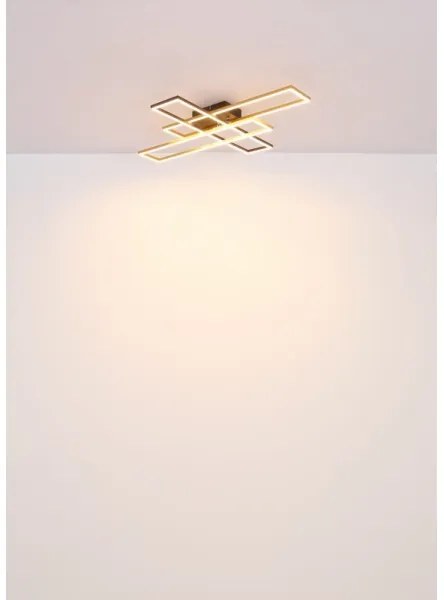 Globo 67208-40G -LED Stropné svietidlo DAKARI 40W/230V 3000K 60x80 cm čierna/zlatá