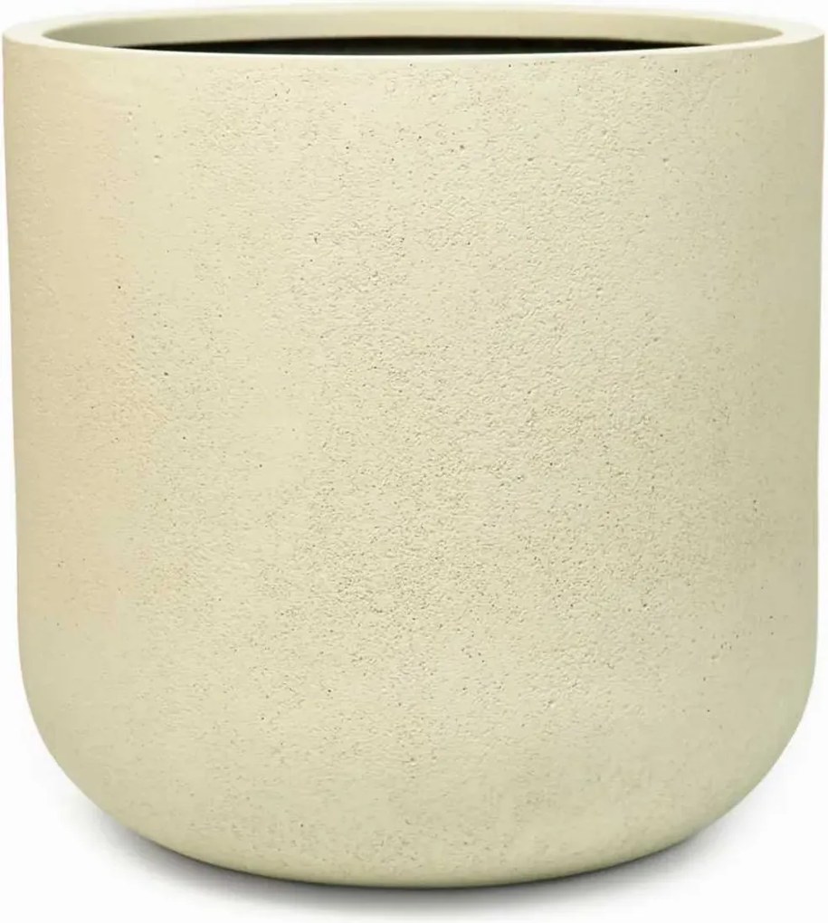 Okrúhly kvetináč CHICO, sklolaminát, priemer 40 x výška 40 cm, krémový