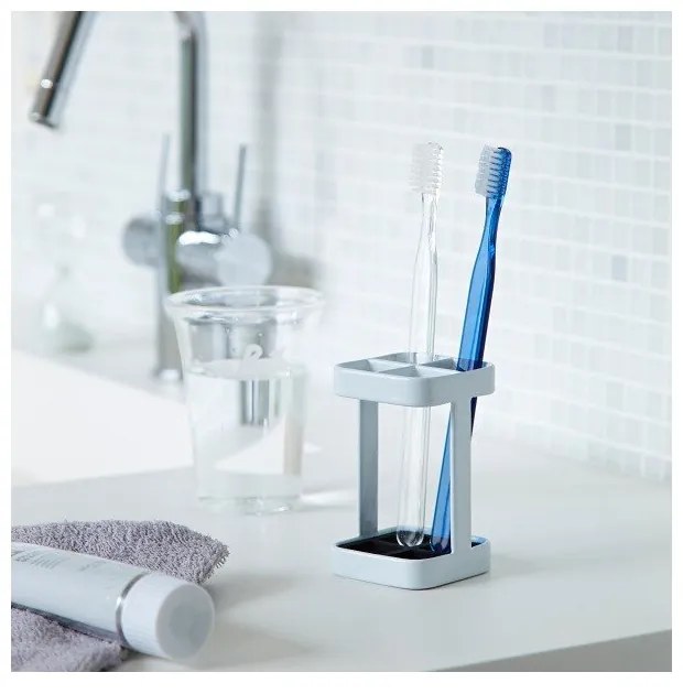 Biely stojan na zubné kefky YAMAZAKI Tower Slim