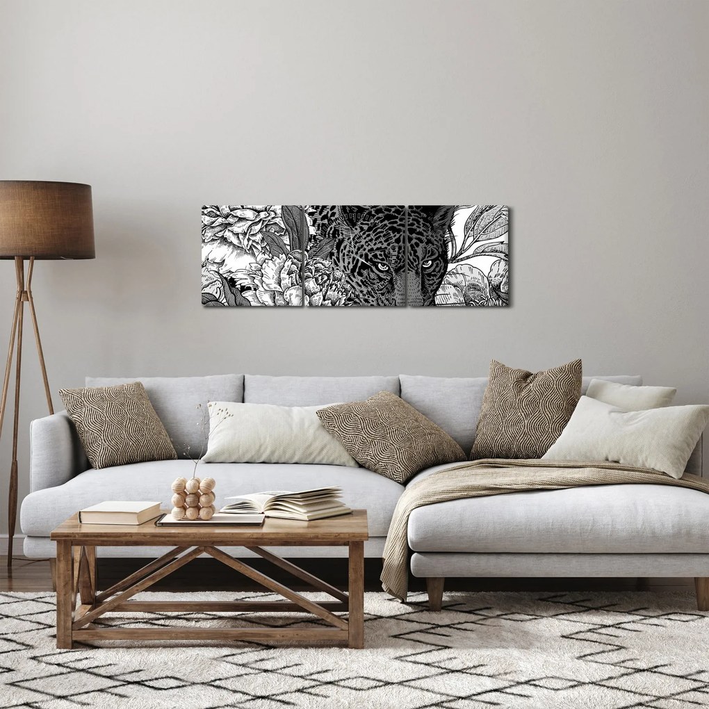 Obraz - Exotická záhrada (s hodinami) (90x30 cm)