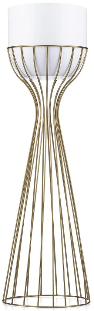 KOVOVÝ KVETINÁČ SO STOJANOM GLAM 68X20 CM BIELA/ZLATÁ