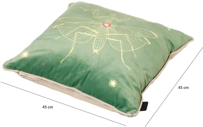 Dekoračný vankúšik INSECT 45x45 cm, zelený