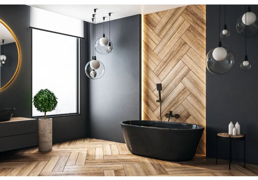Invena Glamour Trend, vaňová batéria, čierna matná, BW-02-004-V