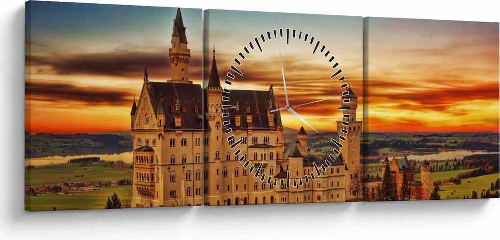 Obraz - Tyskland (s hodinami) (90x30 cm)