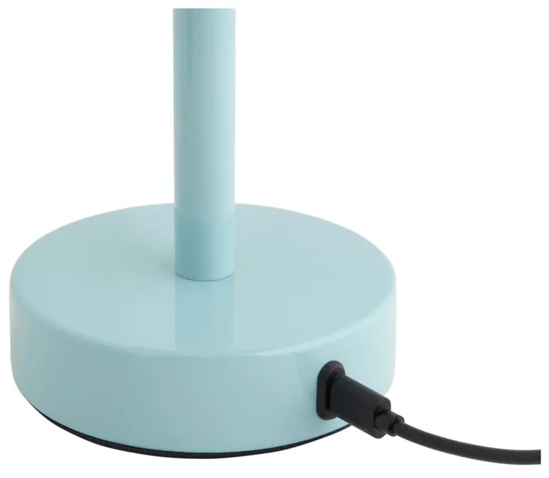 Svetlomodrá LED stolová lampa s kovovým tienidlom (výška 24,5 cm) James – Leitmotiv