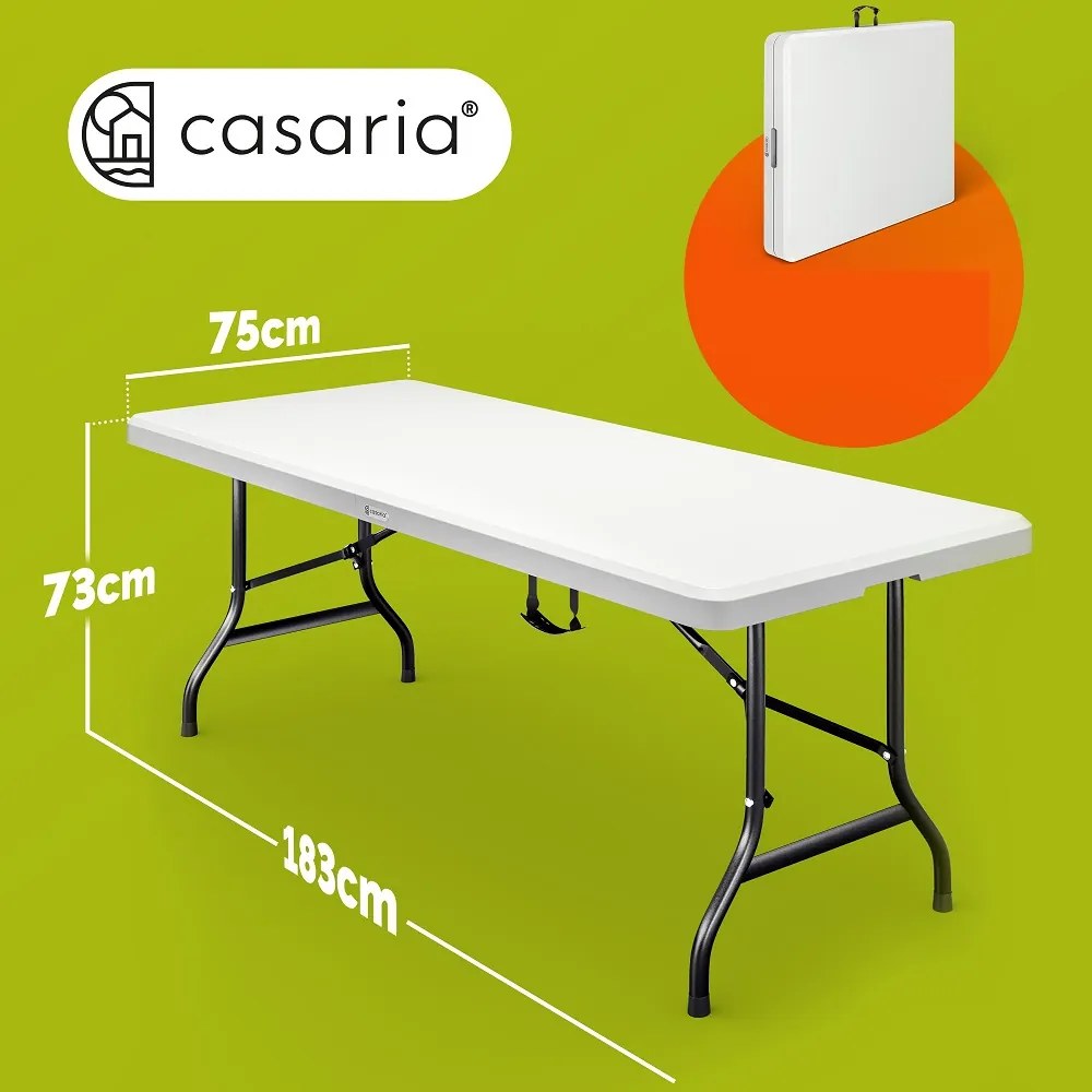 Bufetový stôl  KAMIL sklápateľný, 76x183x74cm, biela Casaria