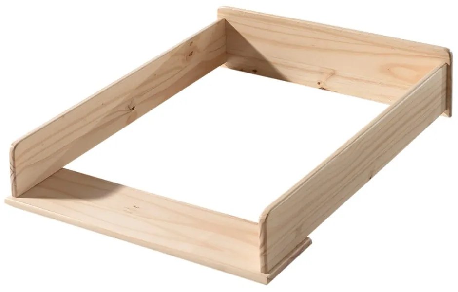 Biela nízka detská komoda z borovicového dreva s prebaľovacím pultom 90x106 cm KIDDY – Vipack