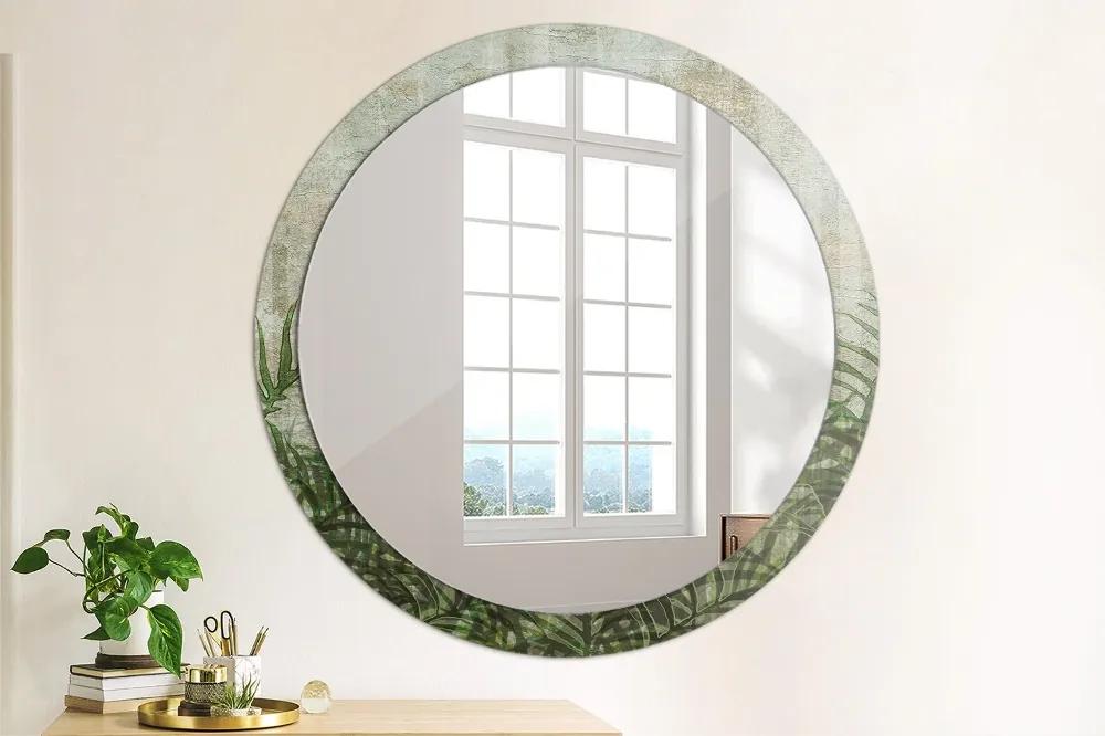 Okrúhle ozdobné zrkadlo Listy papradia fi 100 cm