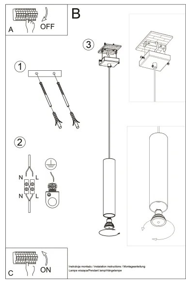 Sollux SL.1200 - Luster na lanku LAGOS 1xGU10/10W/230V zlatá