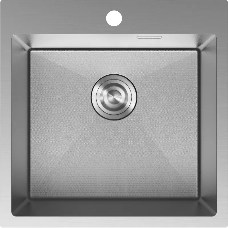 Mexen Solix, 1-komorový nerezový drez 500 x 500 mm, brúsena oceľ, vzor voština, 6407501000-01HC
