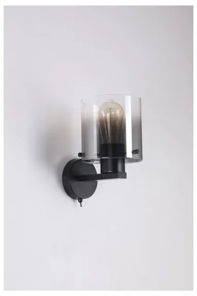 Searchlight 88912-1BK - Nástenné svietidlo SWEDEN 1xE27/60W/230V čierna/dymová