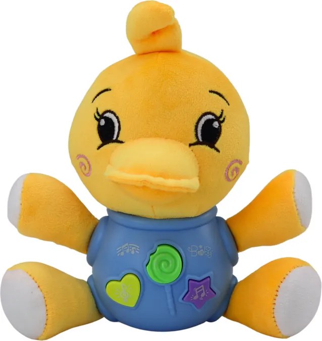 LEAN Toys Plyšová kačica Interaktívna plyšová žltá hrajúca 19 cm
