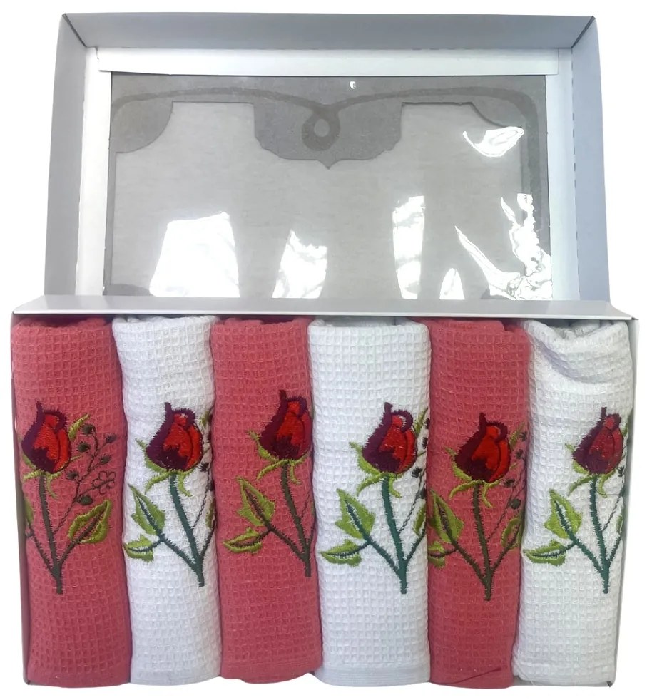 Utierky na riad vaflové Rose 40x60cm 6ks