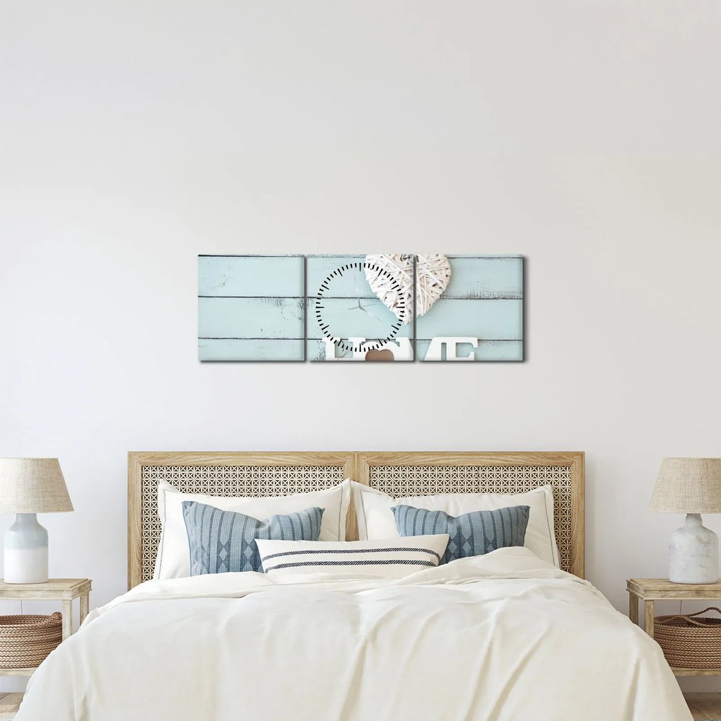 Obraz - I love home (s hodinami) (90x30 cm)