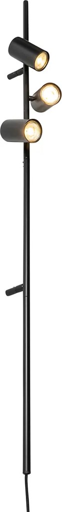 Inteligentné nástenné svietidlo čierne s nožným spínačom 3-svetlové vrátane 3 Wifi GU10 50 mm - Jeana Luxe