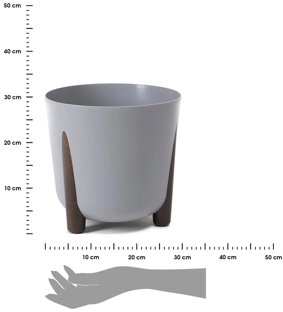 PLASTOVÝ KVETINÁČ MOSS ECO 28X30 CM SIVÁ