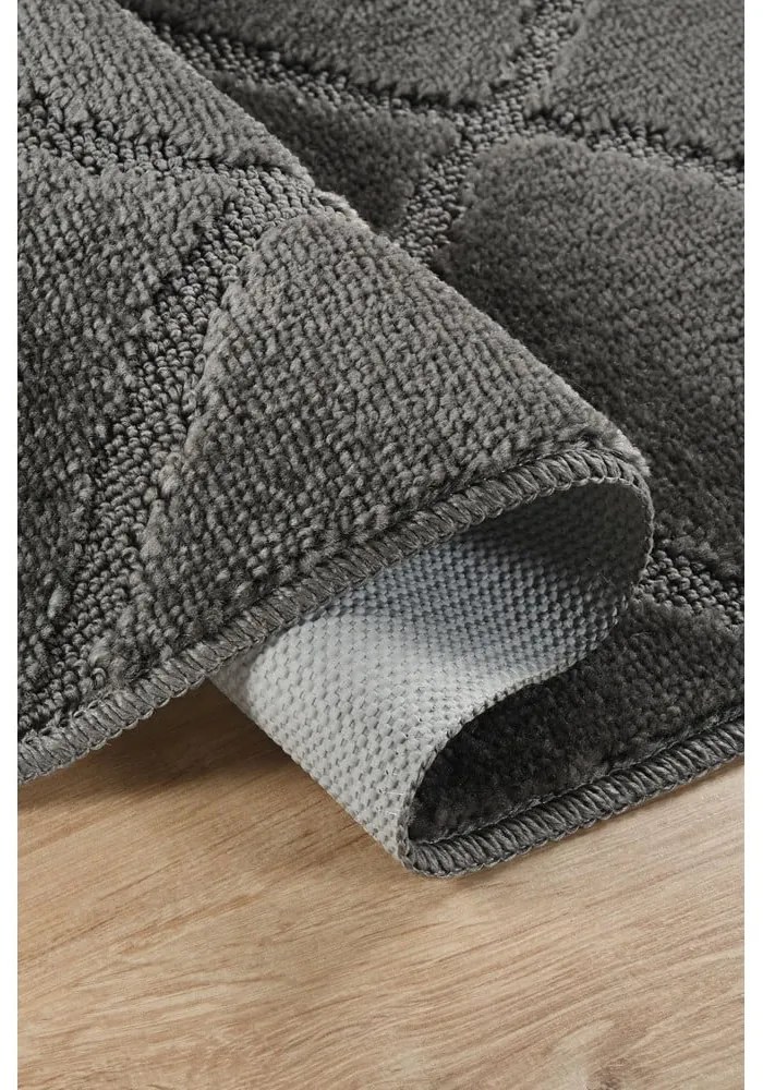 Antracitové kúpeľňové predložky v súprave 2 ks 50x80 cm Cizgili – Foutastic