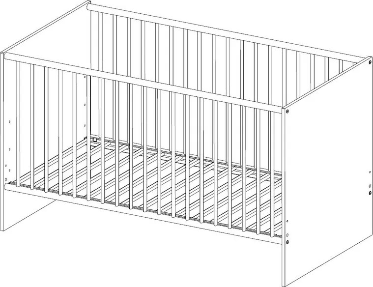 Detská baby postieľka Joker 70x140 cm, biela