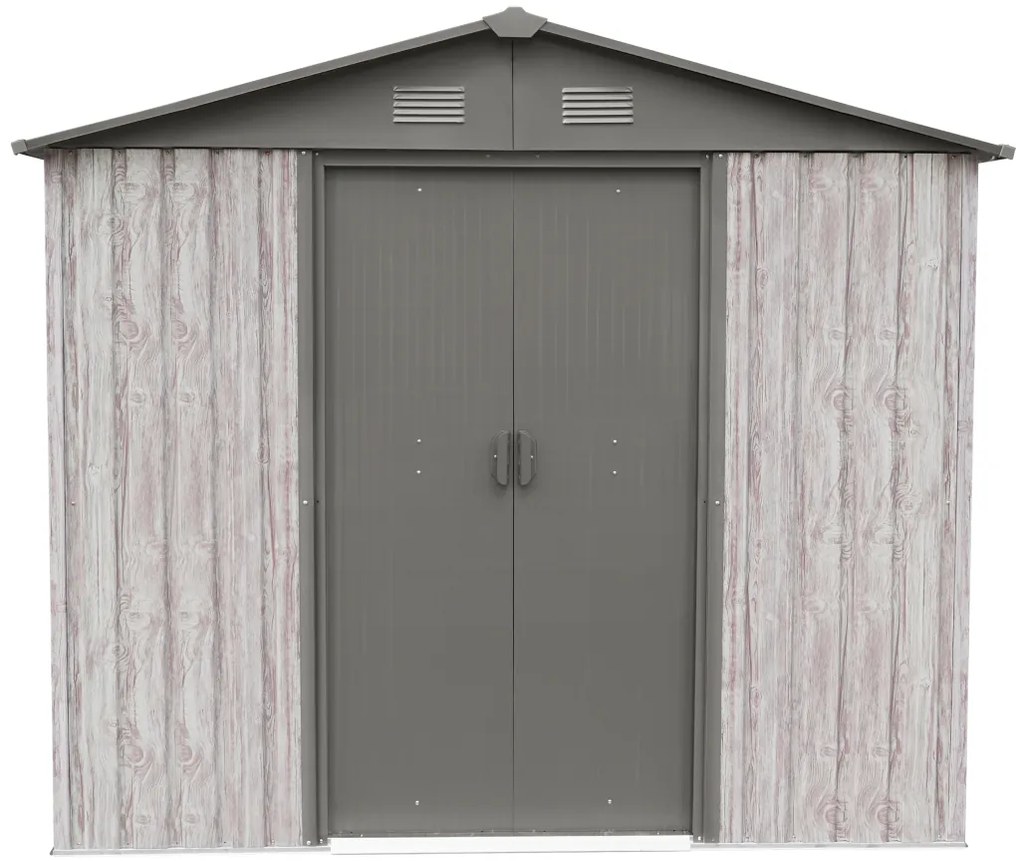 Záhradný domček BestBerg ZDB-4SD / 4,1 m² / 236 x 174 x 206 cm / biele drevo / sivá