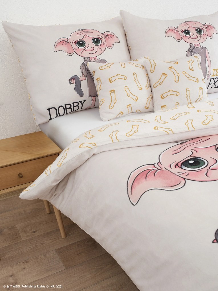 Francúzske obliečky mikroplyš Harry Potter - Dobby 220 × 200 cm, 2ks 70 x 90 cm