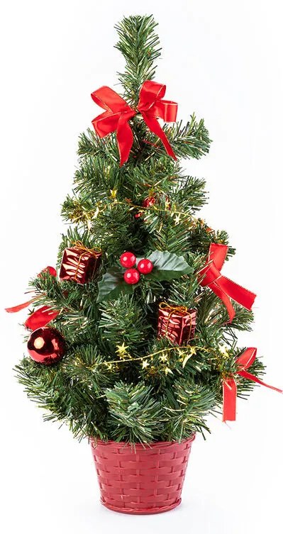 Vianočný stromček zdobený 50 cm, červená
