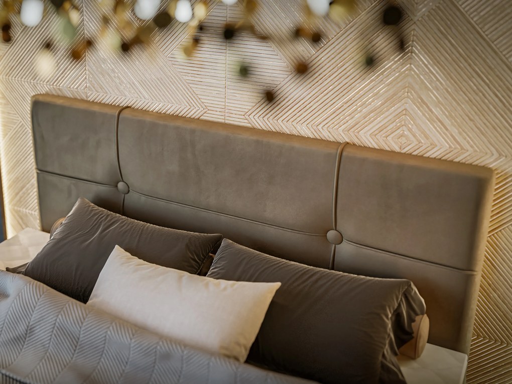 Manželská posteľ Boxspring 140 cm Gal (tmavobéžová) (s matracom a úl. priestorom). Akcia -20%. Vlastná spoľahlivá doprava až k Vám domov. 1043370