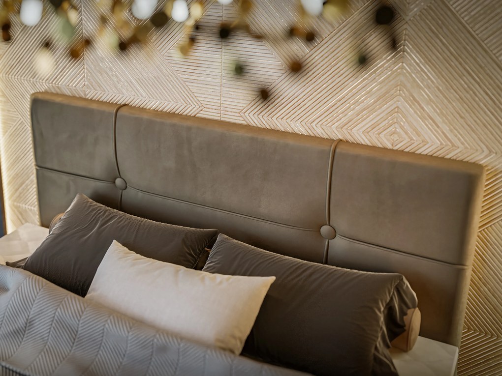 Manželská posteľ Boxspring 180 cm Gal (tmavobéžová) (s matracom a úl. priestorom). Akcia -20%. Vlastná spoľahlivá doprava až k Vám domov. 1043372