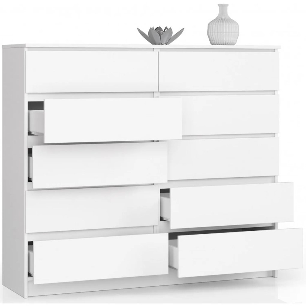 Komoda K140 10SZ biela