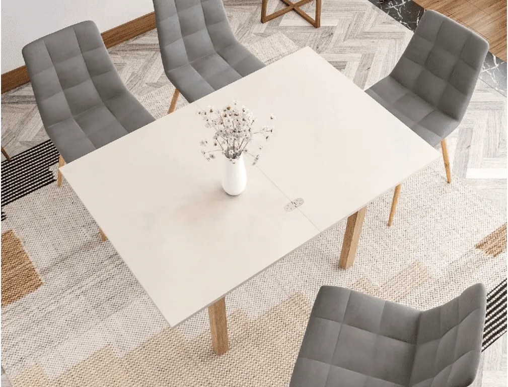 Rozkladací jedálenský stôl FLIP 80(160)X80 cm, kašmír/dub Cremona Torro