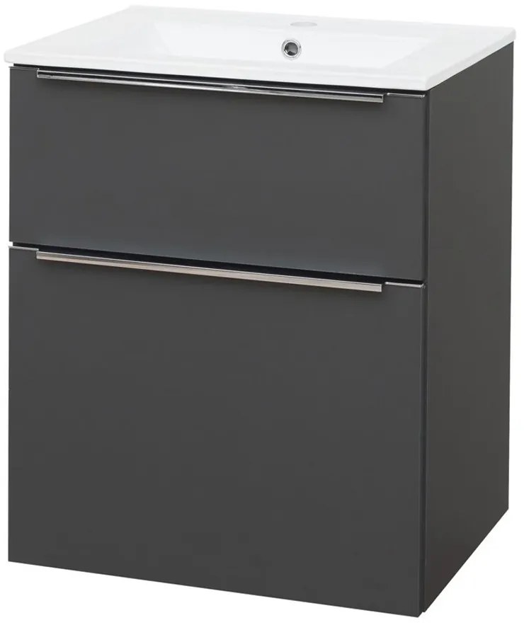 Mereo Mereo, Mailo, kúpeľňová skrinka s keramickým umývadlom 61 cm, chrómové madlo, MER-CN530