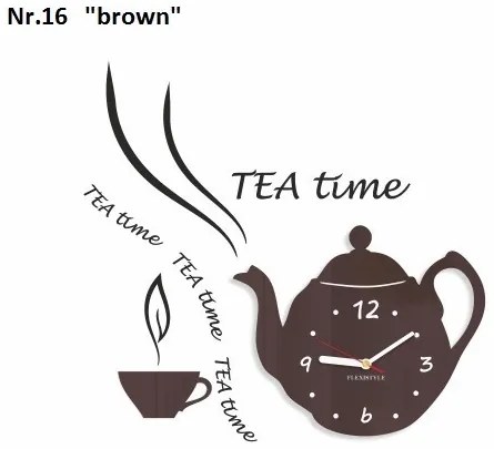 Dekoračné kuchynské hodiny Tea Time sivá