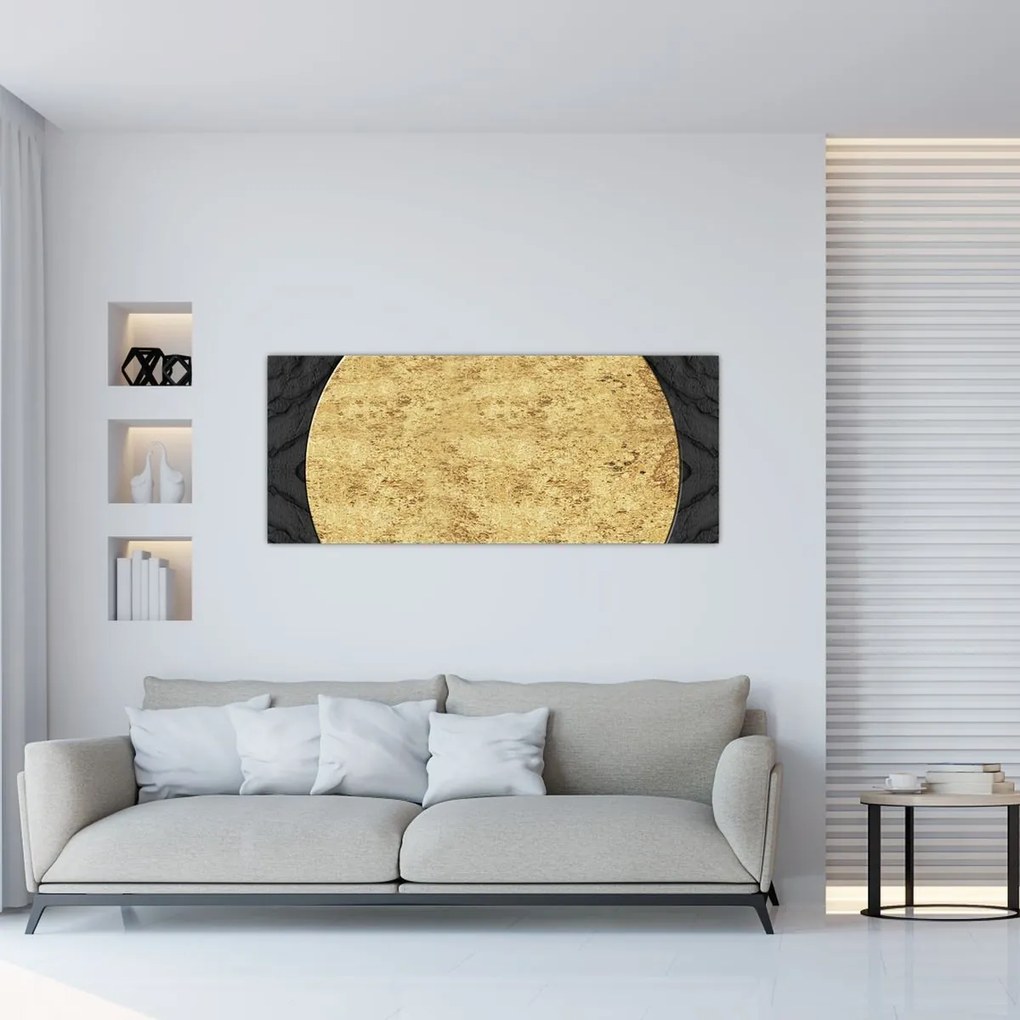 Obraz - Zlatá štruktúra N⁰2 (120x50 cm)