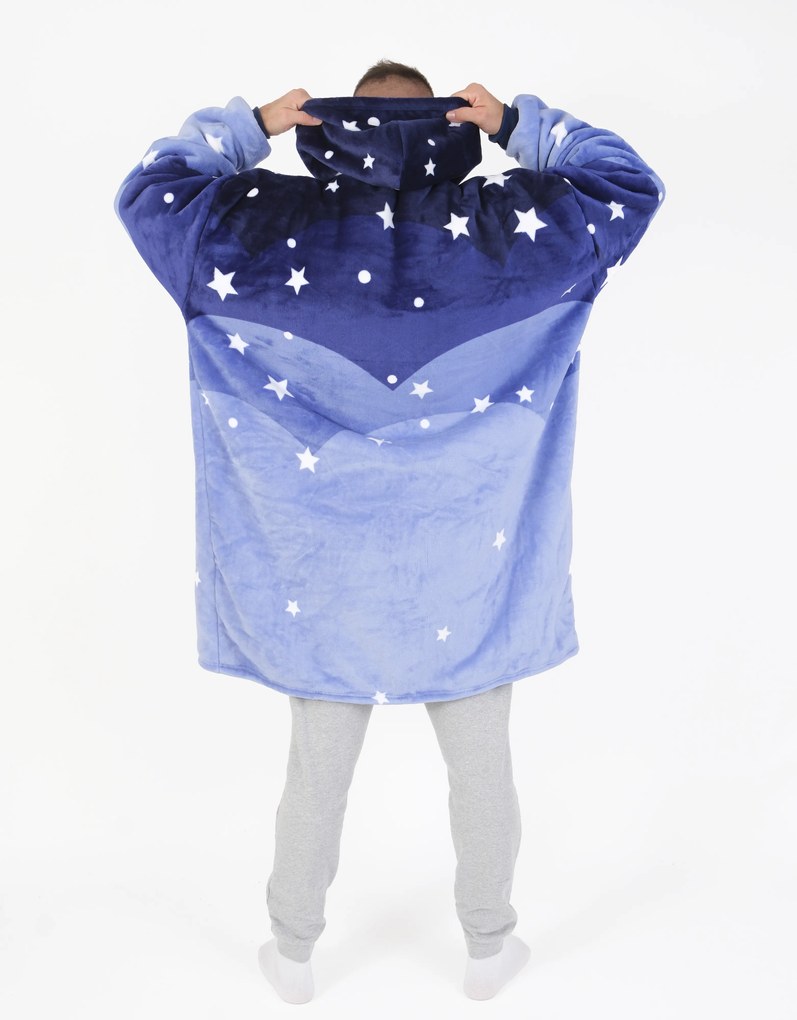 Baránková mikina mikroplyš – Nočná obloha veľkosť L