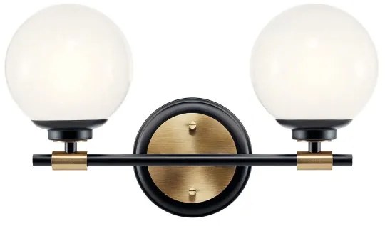 Kichler KL-BENNO2-BK-CPZ-LED Kúpeľňové svietidlo BENNO 2xLED/3W/230V čierna/zlatá IP44