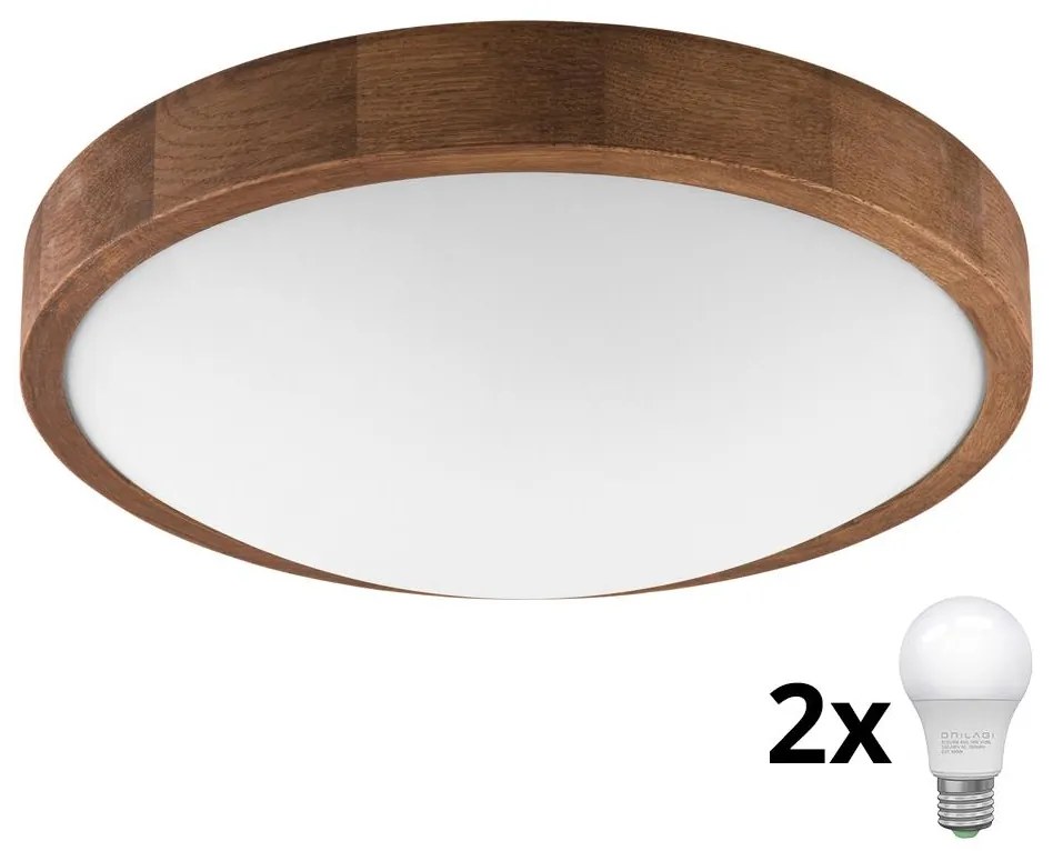 Brilagi - LED Stropné svietidlo CARVALHO SLIM 2xE27/60W/230V dub čerešňa pr. 37 cm BG0849