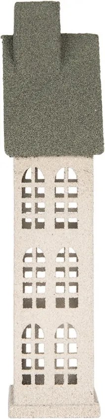 Kovový svietnik domček s pieskovým povrchom Raw Sand - 17*8*38 cm