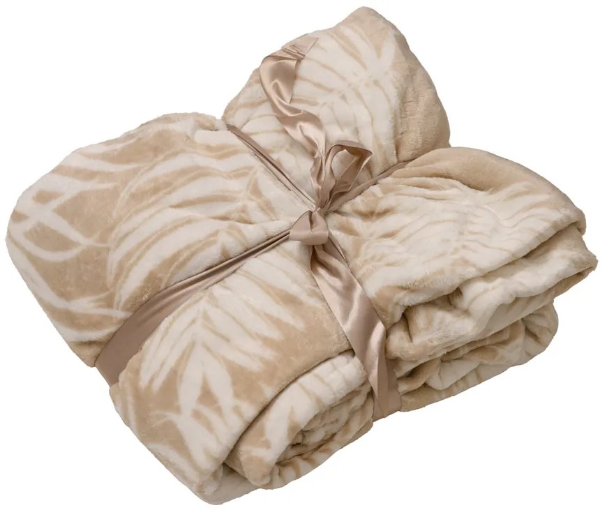 Svetlohnedá mikroplyšová deka FIEN, 150x200 cm
